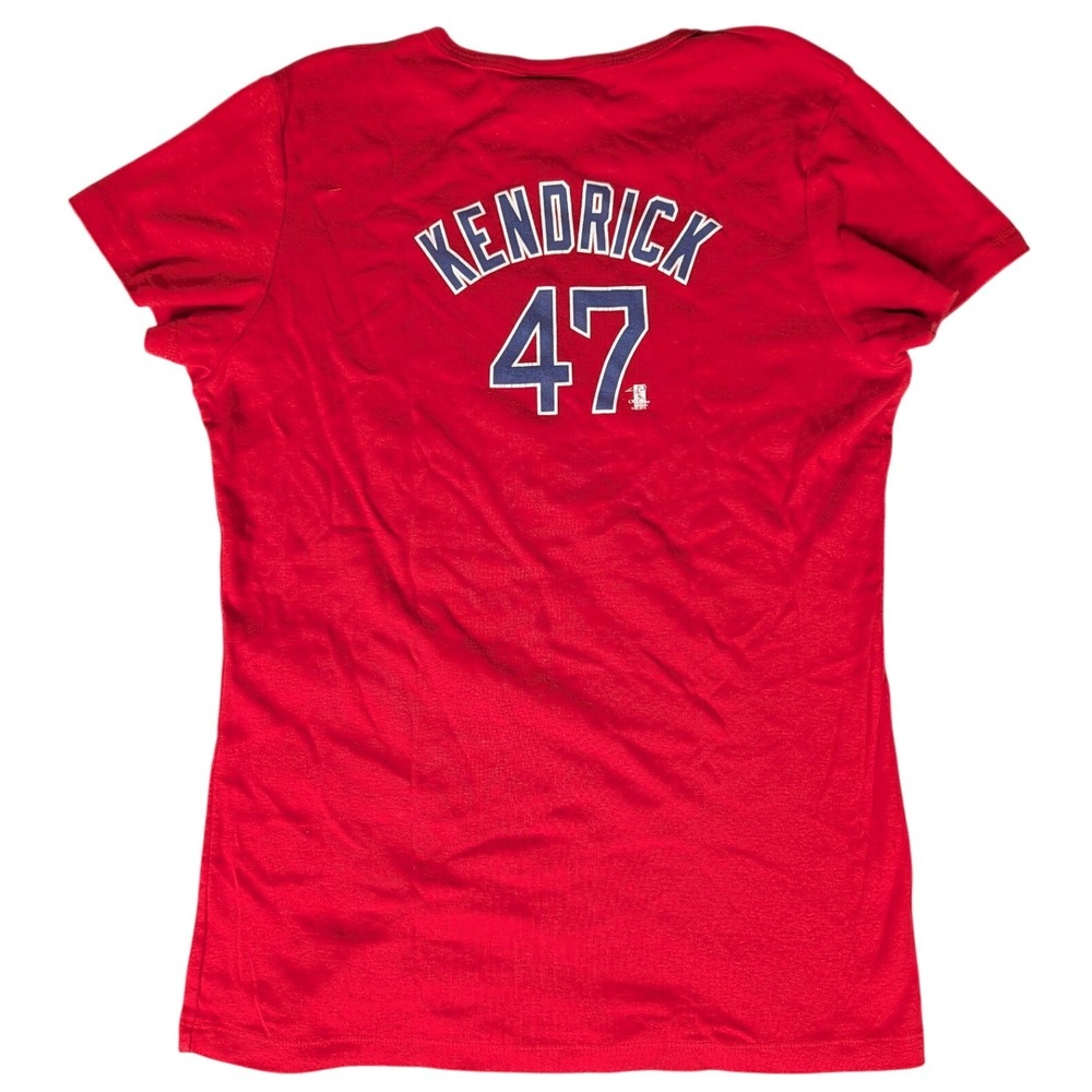 Los Angeles Angels Kendrick 47 Red Baseball Jersey T Shirt Women's Size L
